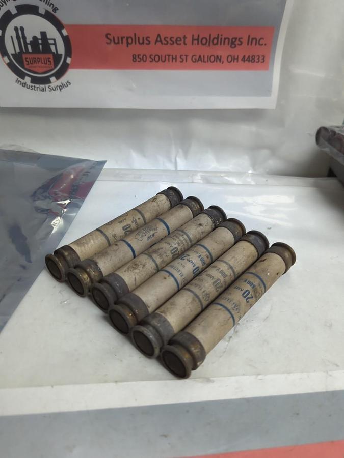 Used GE,GF6B20,CLF FUSE 20 AMP LOT OF 6 PRE-OWNED