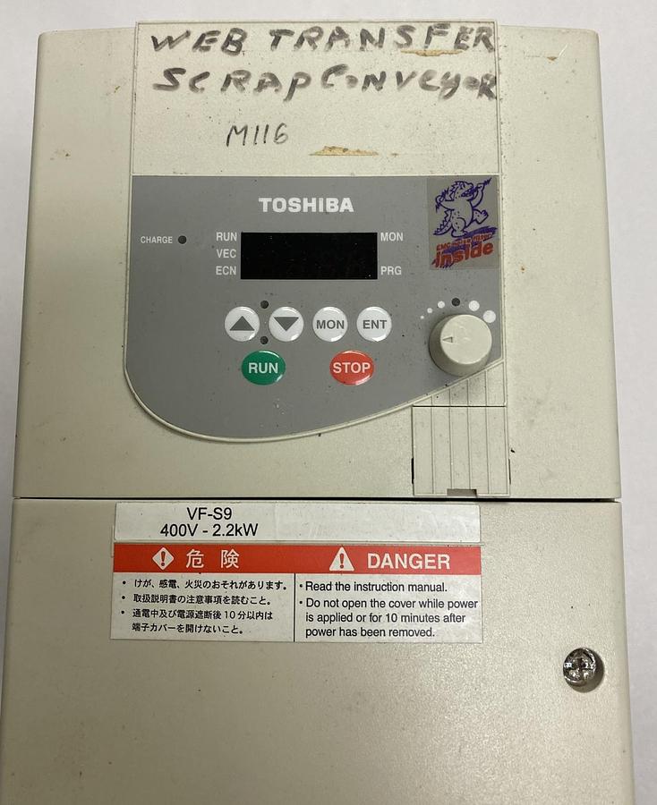 Used TOSHIBA,VFS9-4022PL-WN,TRANSISTOR INVERTER AC DRIVE
