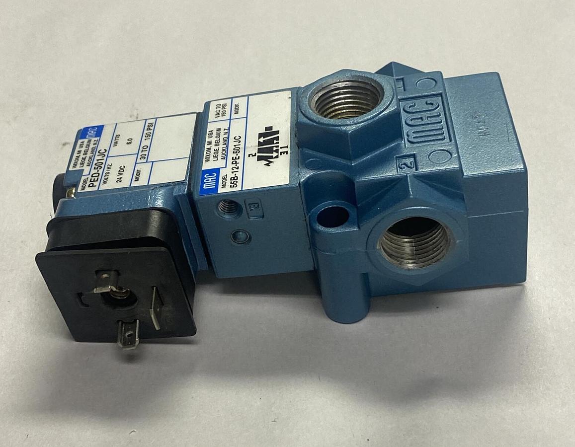 Used MAC VALVES,55B-12-PE-501-JC,SOLENOID VALVE