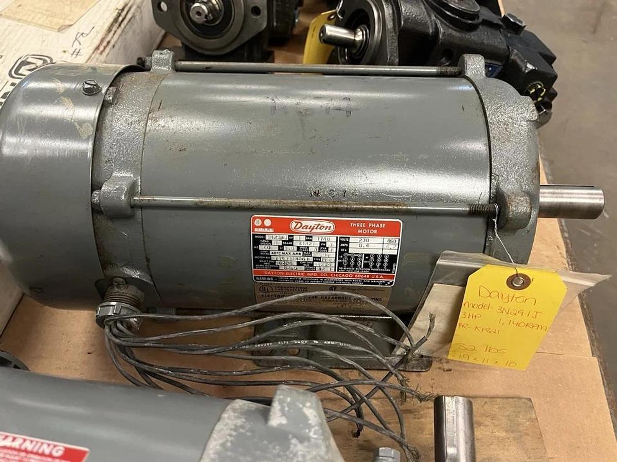Used DAYTON,3N291J,ELECTRIC HAZARDOUS LOCATION MOTOR 3HP 1740RPM 3PH K182T