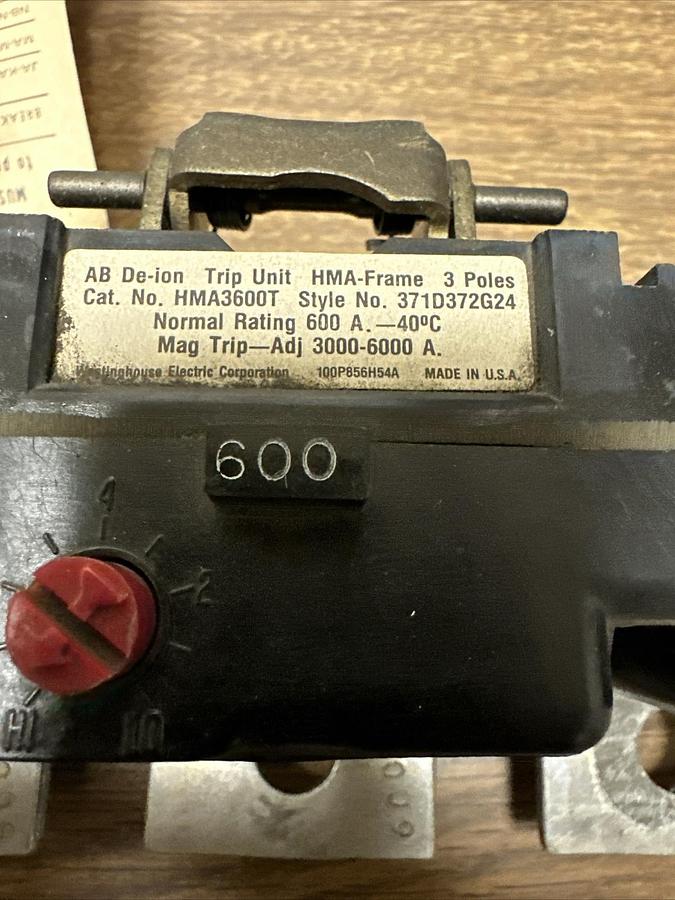 Westinghouse,HMA3600T,600Amp Trip Unit