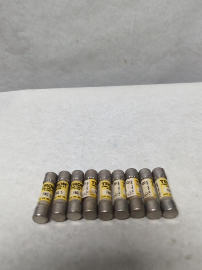 COOPER BUSSMANN,FNQ 5,TRON 5 AMP FUSE LOT OF 9 NOS