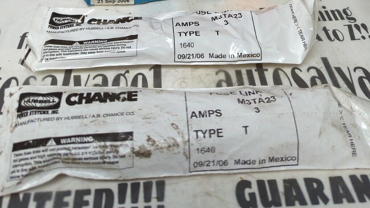 HUBBELL-CHANCE,M3TA23,TYPE-T FUSE LINK REMOVEABLE HEAD 23 IN LENGTH LOT OF 2 NOS