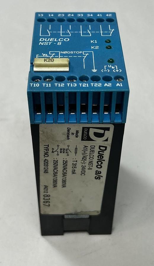 Used DUELCO,NST-8,EMERGENCY STOP SAFETY RELAY