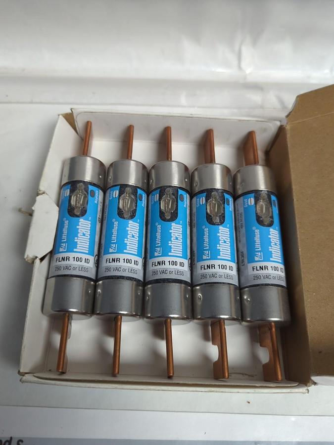 LITTELFUSE,FLNR-100ID,INDICATOR 100 AMP FUSE LOT OF 5 NOS