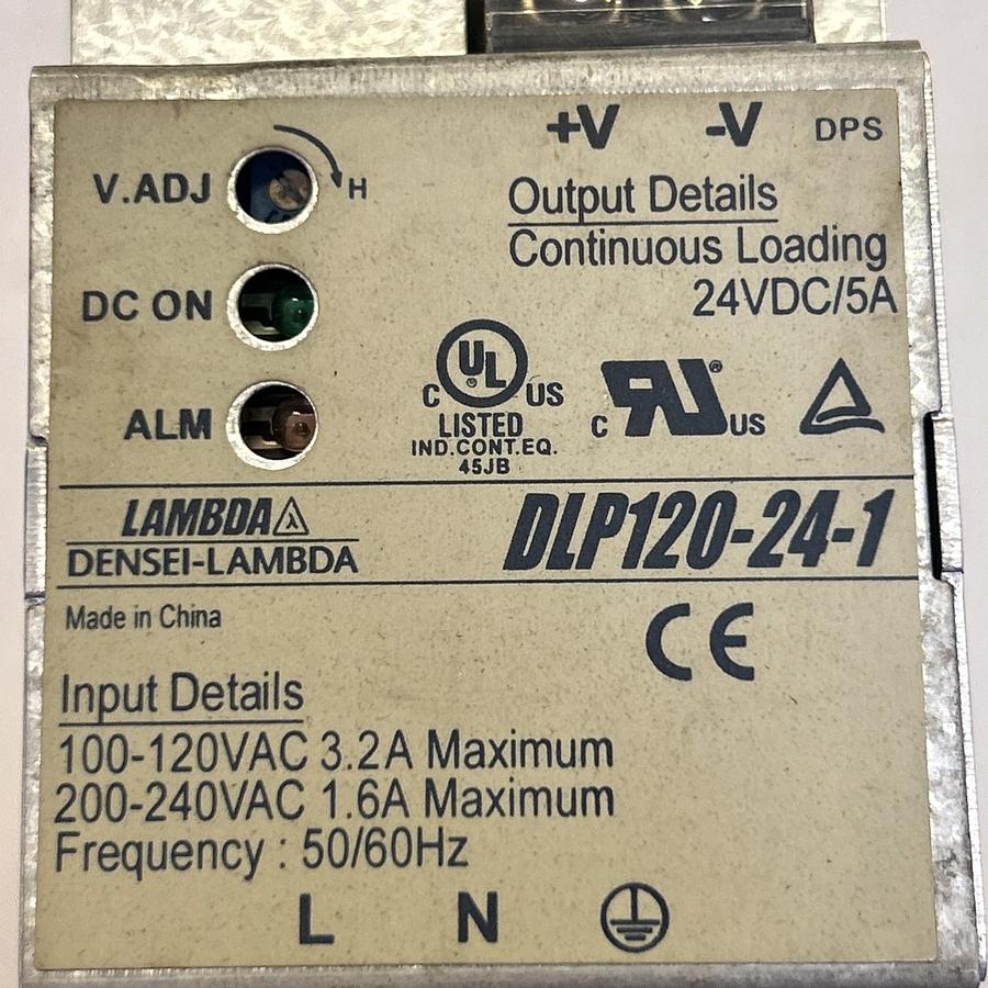 Used TDK LAMBDA,DLP120-24-1,POWER SUPPLY 24VDC 5A