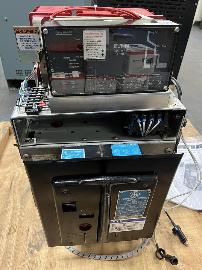 Used ITE,K-600,POWER CIRCUIT BREAKER 600A 600V NEW EATON DIGITRIP RMS-810 TRIP UNIT