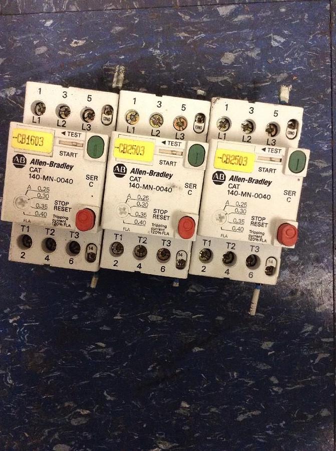 Used Allen Bradley,140-MN-0040,Manual Starter LOT OF 3