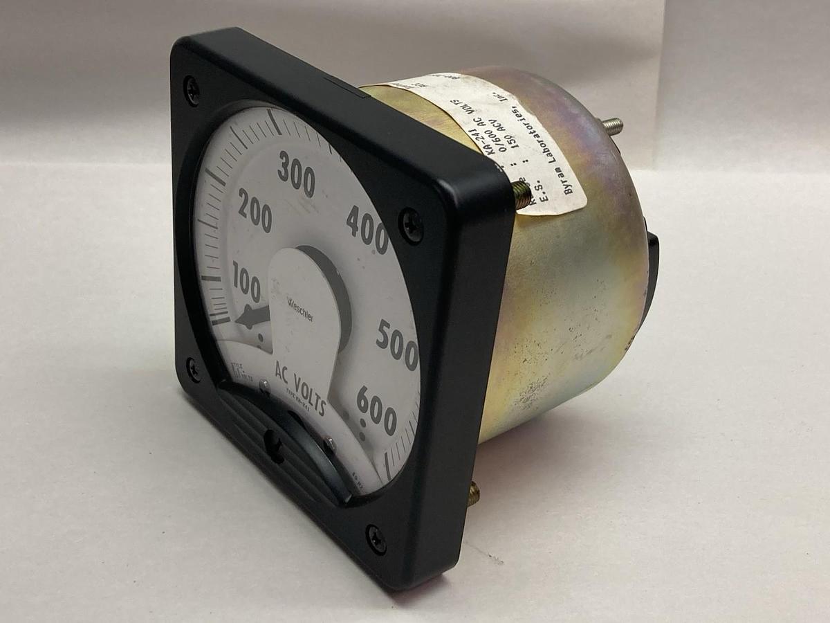 Weschler Instruments,Type KA-241,Panel Gauge Meter 0-600 AC Volts 60HZ