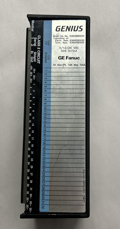 Used GE FANUC,IC660BBD025,GENIUS BLOCK I/O MODULE