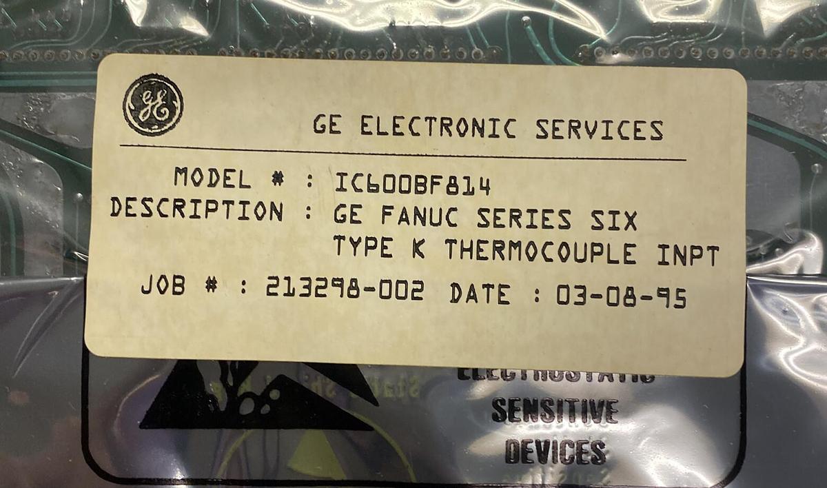 GE FANUC,IC600BF814,TYPE K THERMOCOUPLE I/O MODULE NEW