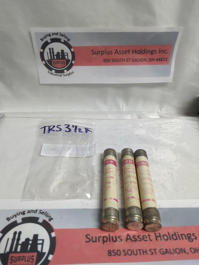 Used GOULD SHAWMUT,TRS3-1/2R,TRI-ONIC 3-1/2 AMP FUSE LOT OF 3 PRE-OWNED