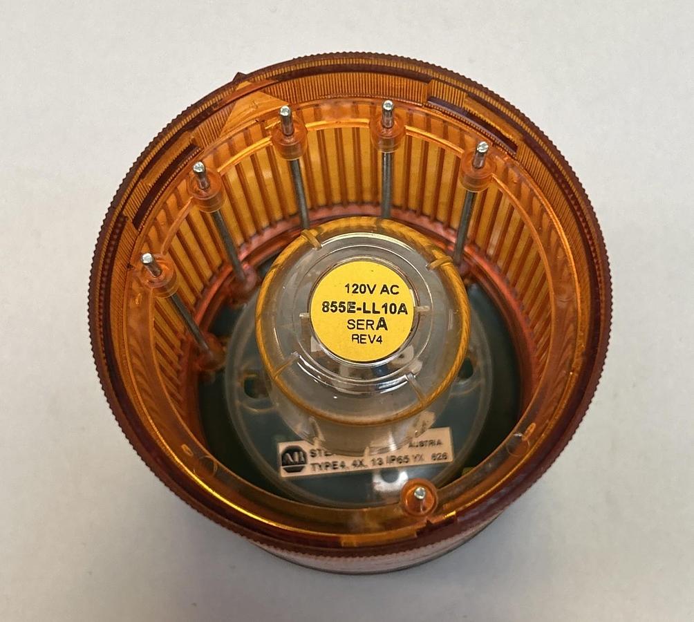 ALLEN BRADLEY,855T-B10TL5,AMBER STEADY LED STACK LIGHT NOS