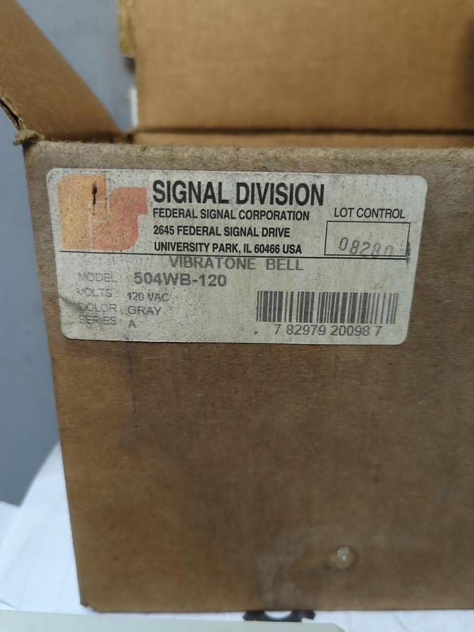 FEDERAL SIGNAL,504WB-120,WEATHER PROOF VIBRATONE BELL SERIES A GRAY