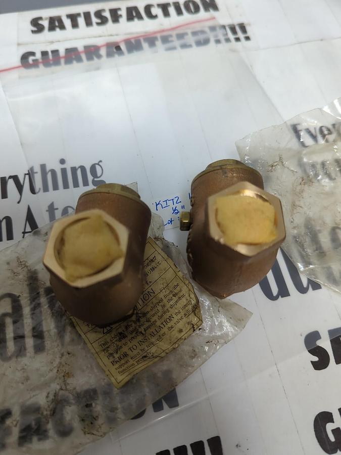 KITZ,125,BRASS VALVES 1/2 INCH NPT LOT OF 2 NOS