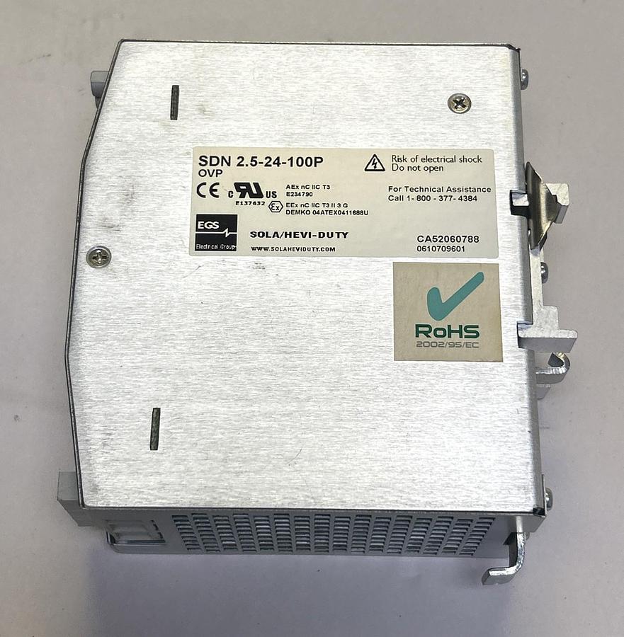 Used EMERSON SOLA,SDN 2.5-24-100P,POWER SUPPLY 2.5A 24VDC