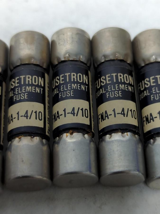 COOPER BUSSMANN,FNA 1-4/10,FUSETRON 1-4/10 AMP FUSE LOT OF 8 NOS