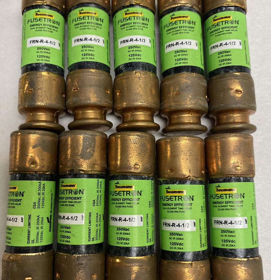 Cooper Bussmann,FRN-R-4-1/2,Fusetron Fuse Lot Of 10 New In Box