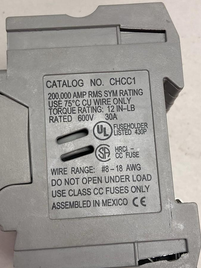 Used Bussmann,CHCC1,Fuse Holder 30A 600V