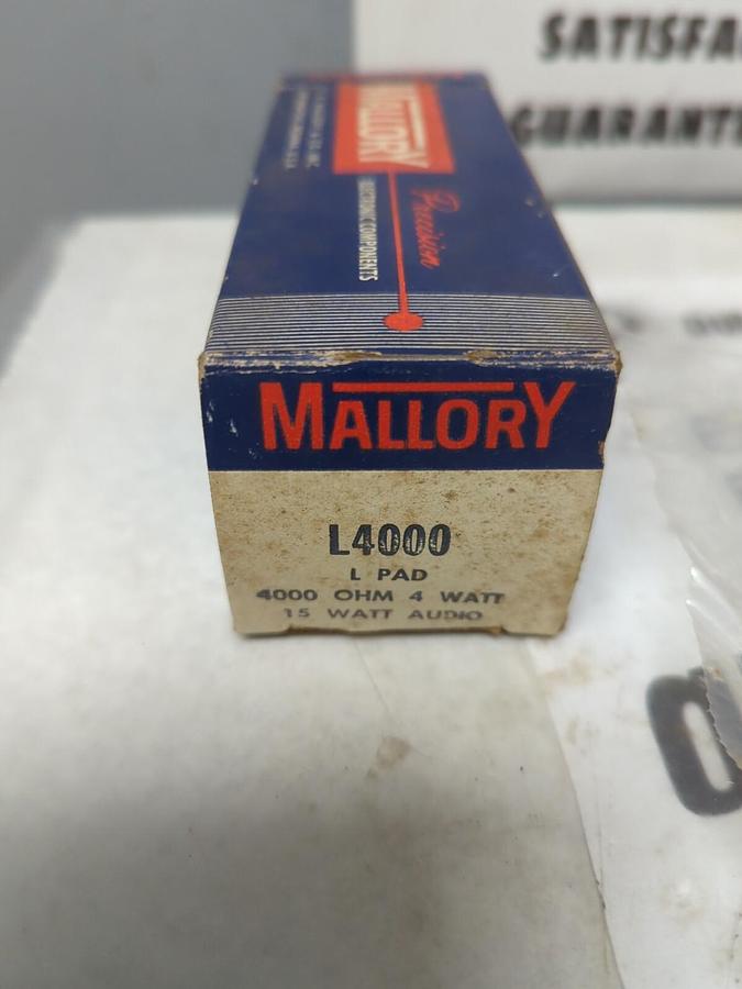 MALLORY,L4000,4000 OHM 4WATT/15WATT AUDIO POTENTIOMETER NOS