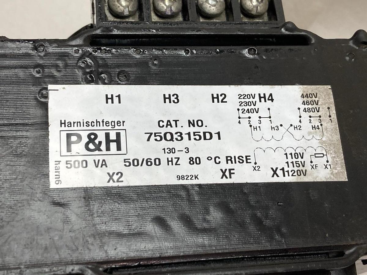 Used P&H,75Q315D1,Control Circuit Transformer 500VA 50/60HZ
