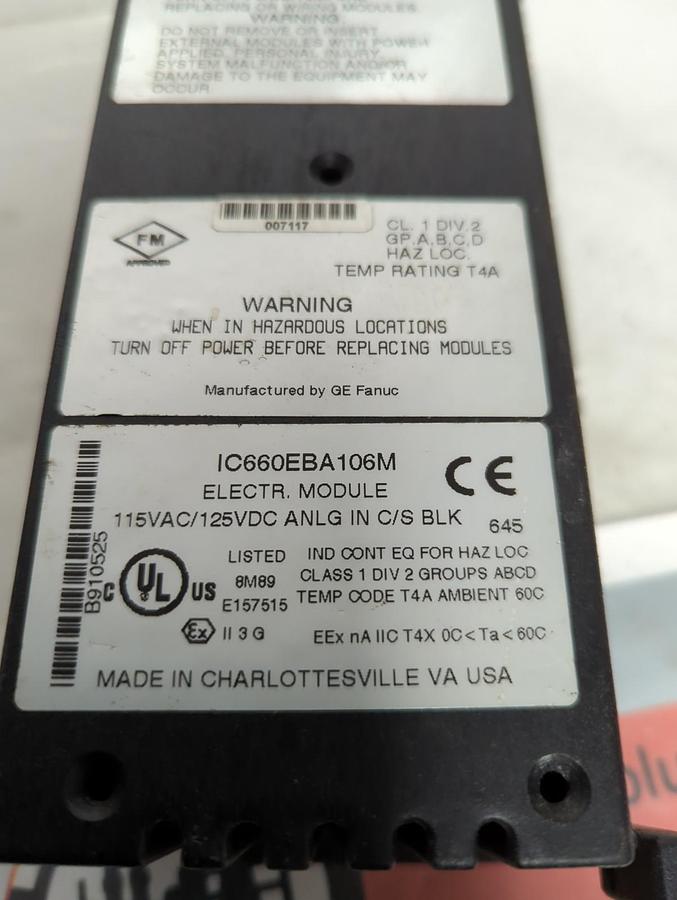 Used GE FANUC,IC660BBA106,GENIUS BLOCK ANALOG INPUT MODULE (NO TERMINAL ) PRE-OWNED