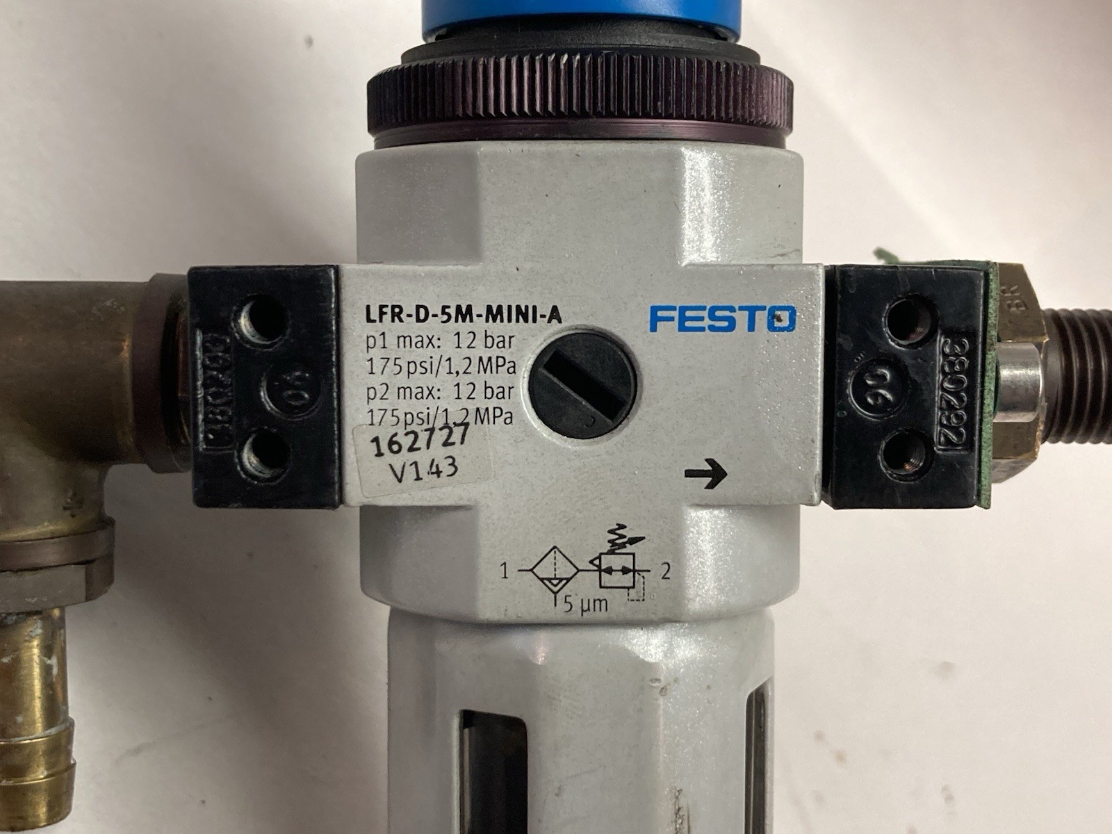 Used Festo,LFR-D-5M-MINI-A,Filter Regulator 12 bar 1.2MPa