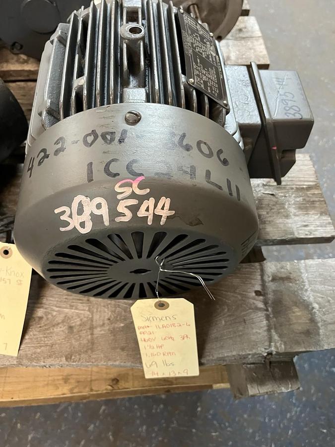 SIEMENS,1LA0182-6FP21,RGZP EPACT MOTOR 1.5HP 3PH 1160RPM 182T