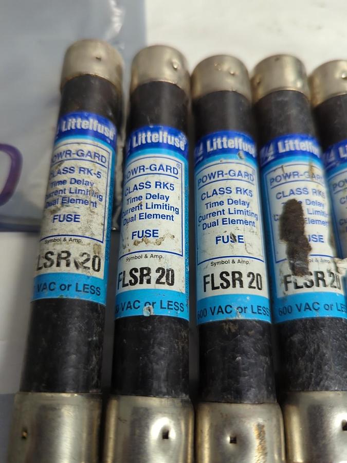 Used LITTELFUSE,FLSR-20,POWR-GARD FUSE 20 AMP LOT OF 6 PRE-OWNED