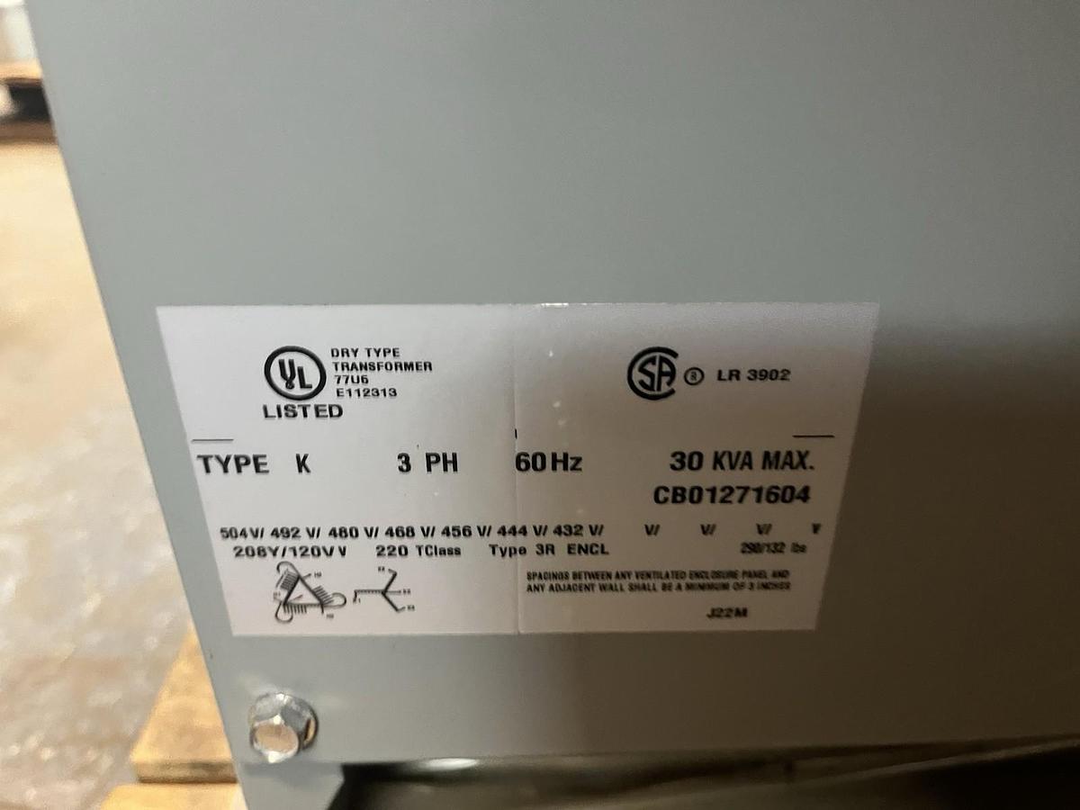 HPS SENTINEL G,SG3A0030KB,TRANSFORMER 30kVA 3PH HV 480V LV 208Y/120V