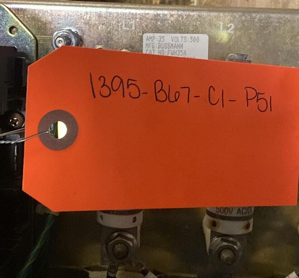 Used ALLEN BRADLEY,1395-B67-C1-P51,DC DRIVE 460V INPUT 500VDC OUTPUT 10HP