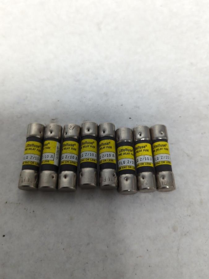 Used LITTELFUSE,FLQ-2/10,TIME-DELAY 2/10 AMP FUSE LOT OF 8 PRE-OWNED