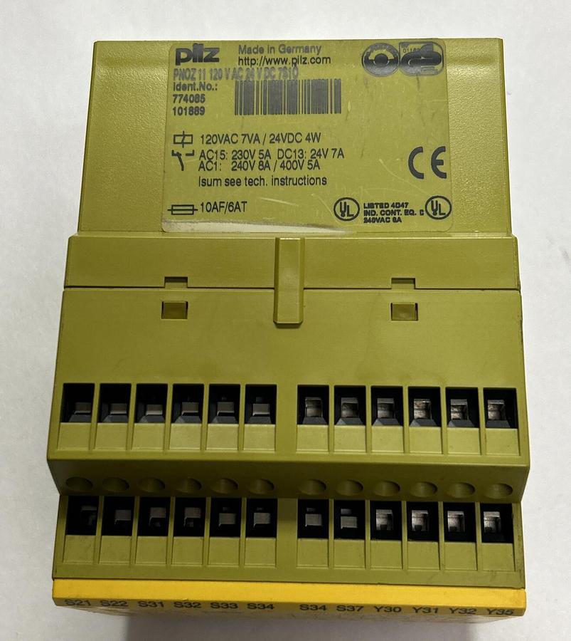 Used PILZ,PNOZ11/774085,SAFETY RELAY 120V 24VDC