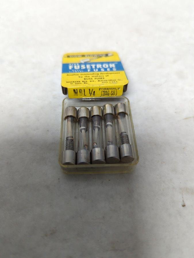 COOPER BUSSMANN,MDL 1/4,GLASS FUSE PACK OF 5 NOS