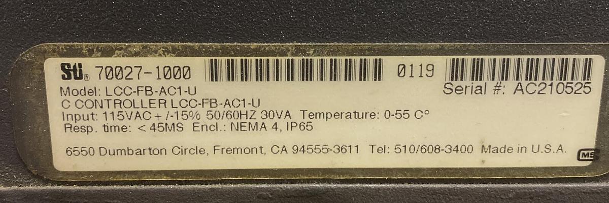 Used STI,70027-1000,Light Curtain Controller Model LCC-FB-AC1-U