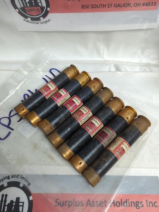 Used COOPER BUSSMANN,LPS-RK-40,LOW-PEAK 40 AMP FUSE LOT OF 7 PRE-OWNED