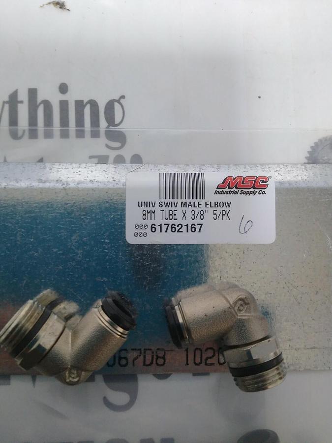 UNBRANDED,61762167,TUBE SWIVEL MALE ELBOW 8MMX3/8 IN LOT OF 6 NOS