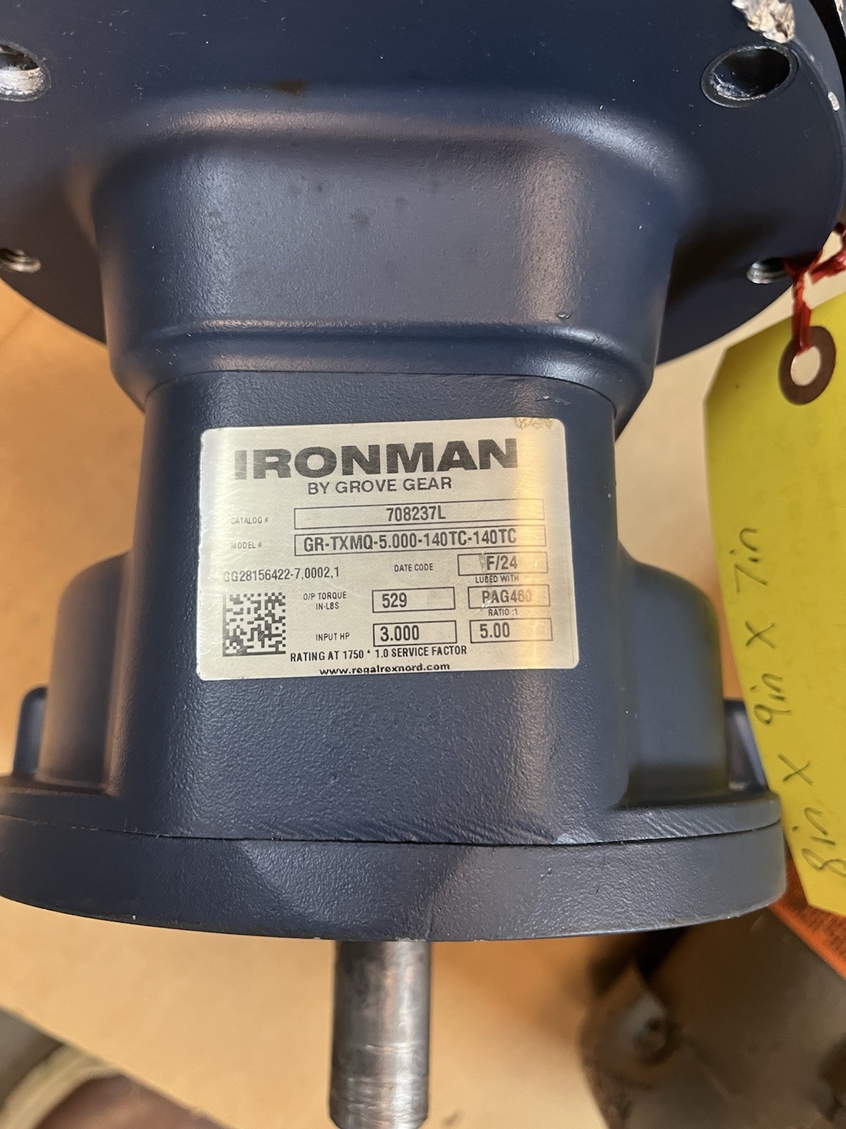 Used IRONMAN GROVE GEAR,GRTXMQ-5.000-140TC-140TC,RATIO 5