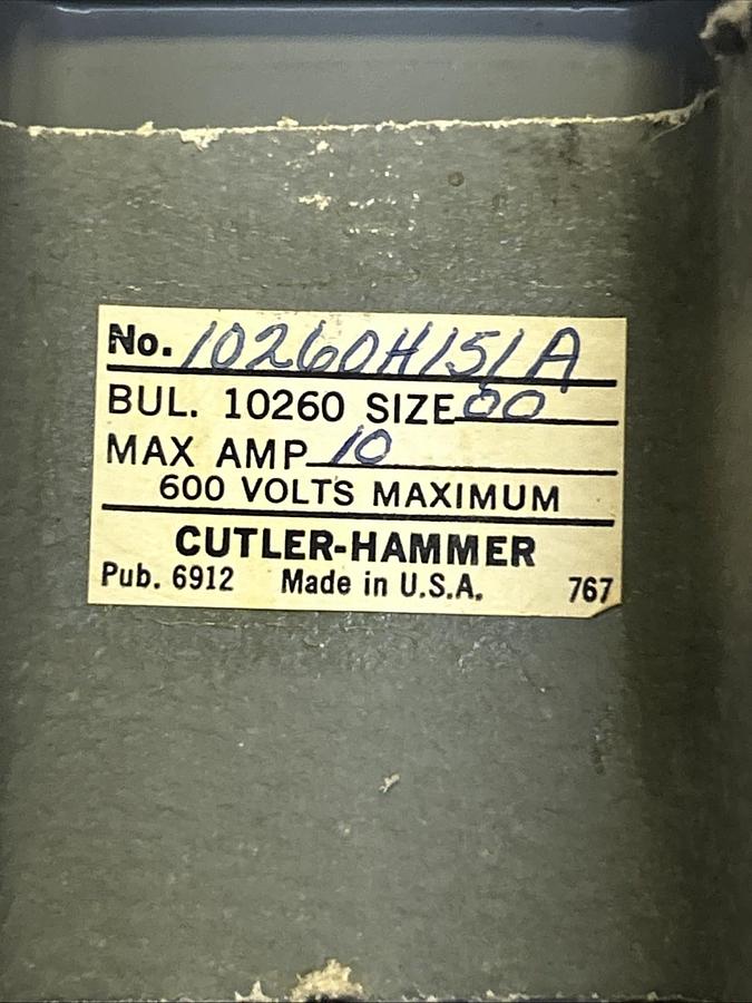 Used CUTLER-HAMMER,10260H151A,DRUM SWITCH 10A 600V