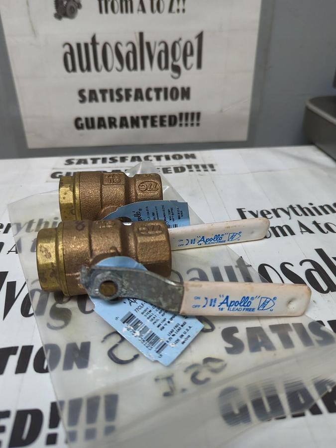 APOLLO,77CLF-104-01A,2-WAY BALL VALVES 3/4 INCH FNPT LOT OF 2 NOS
