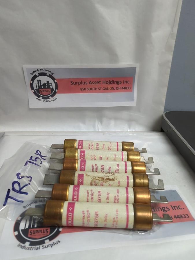 Used GOULD SHAWMUT,TRS75R,TRI-ONIC FUSE 75 AMP LOT OF 6 PRE-OWNED