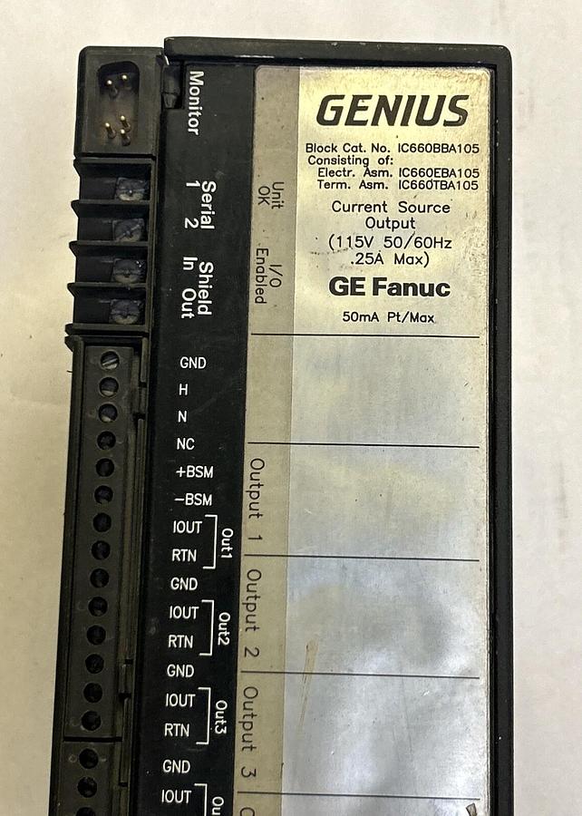 Used GE FANUC,IC660BBA105,GENIUS BLOCK I/O MODULE