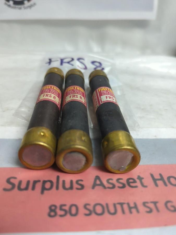 Used COOPER BUSSMANN,FRS-8,FUSETRON 8 AMP FUSE LOT OF 3 PRE-OWNED