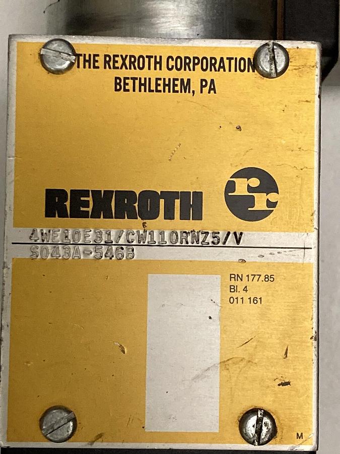 Used Rexroth,4WE10E31/CW110RNZ5/V S043A-546B,Hydraulic Valve