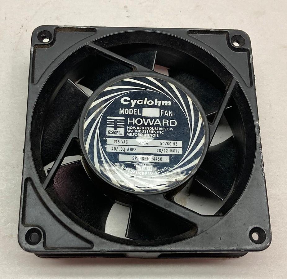 Used Cyclohm,SPN 3-15-4450,Cooling Fan 115Vac 50/60Hz