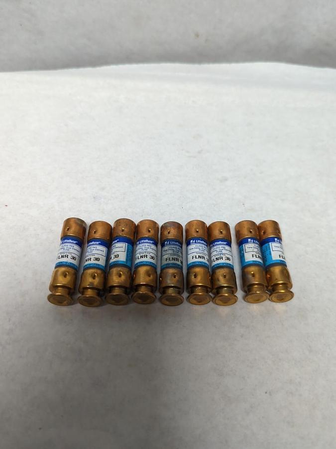 LITTELFUSE,FLNR-30,TIME-DELAY 30 AMP FUSES LOT OF 9 NOS