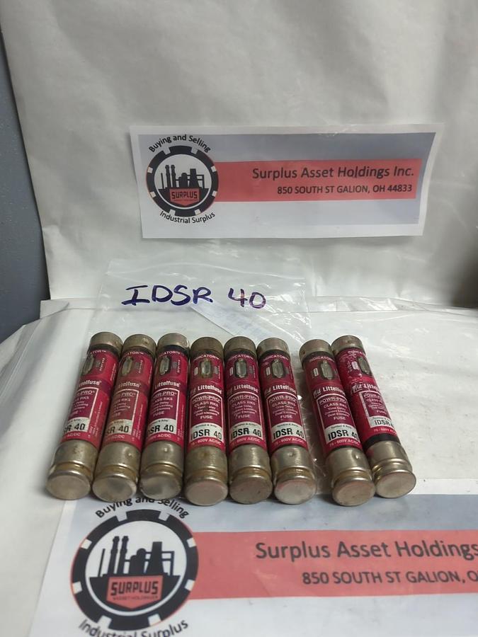 Used LITTELFUSE,IDSR40,INDICATOR 40 AMP FUSE LOT OF 8 PRE-OWNED