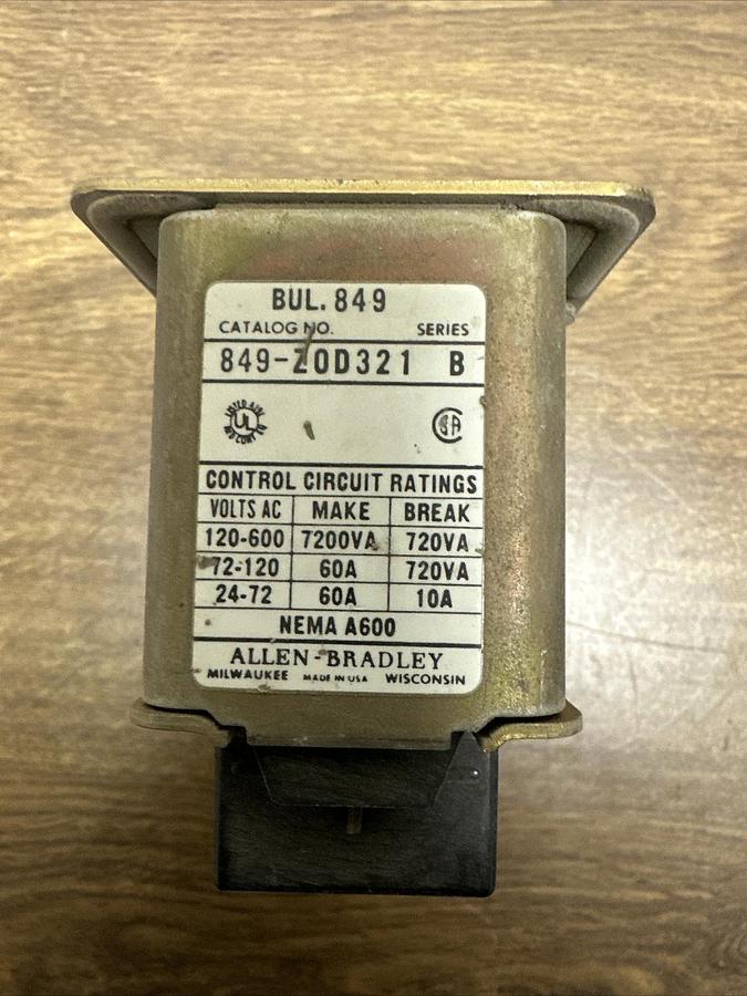 Used Allen Bradley,849-ZOD321,Pneumatic Timing Relay