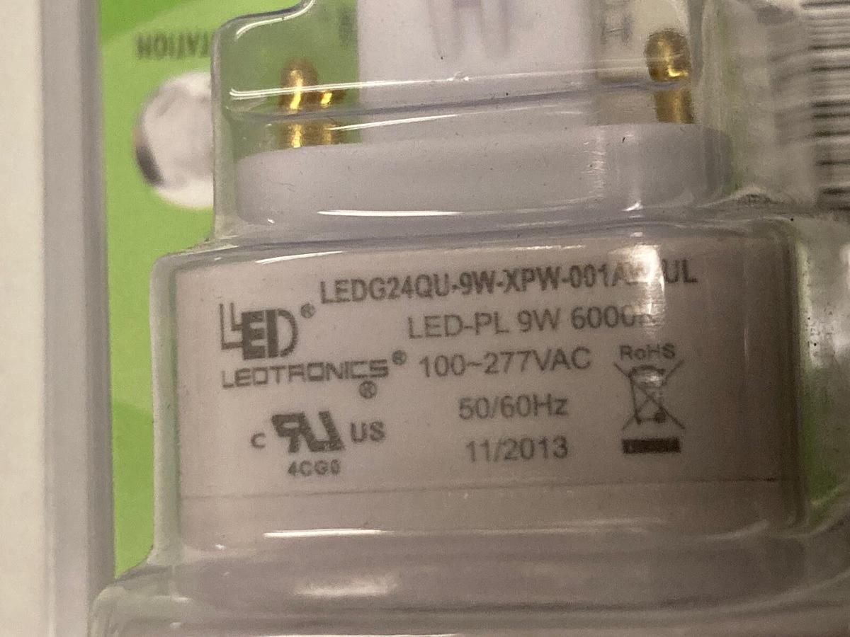 Used Ledtronics,LED-PL 9W 6000K,Bulb Lot of 3