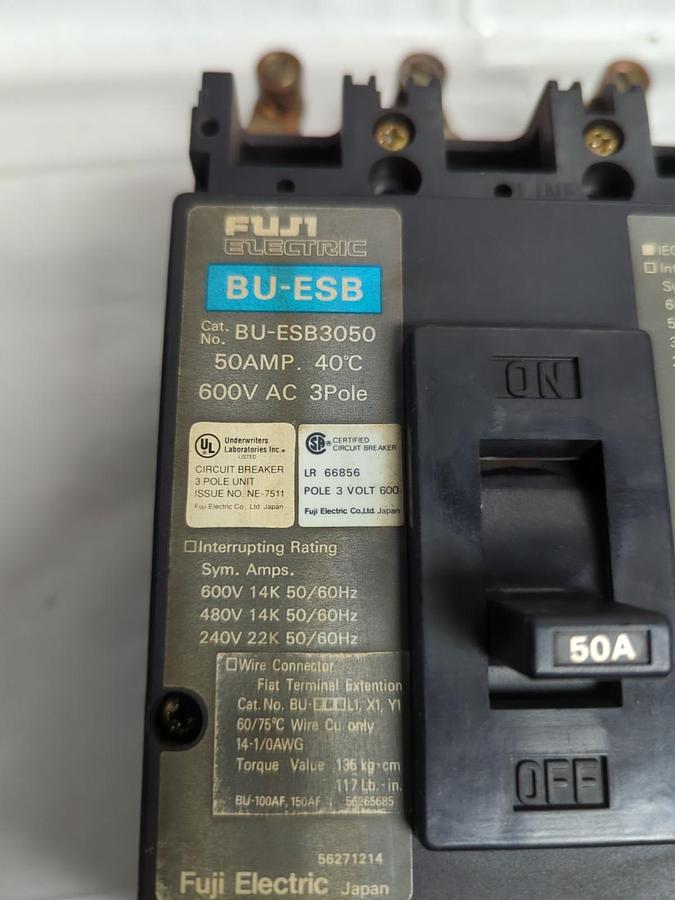 Used FUJI,ESB3050,CIRCUIT BREAKER 50 AMP 3-POLE PRE-OWNED